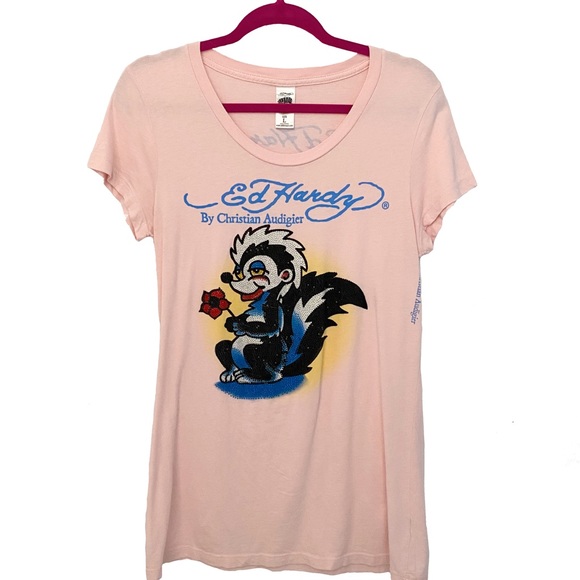 Ed Hardy Tops - Ed Hardy ☻ Pepe Le Pew Tattoo ☻ Crystal Tee ☻